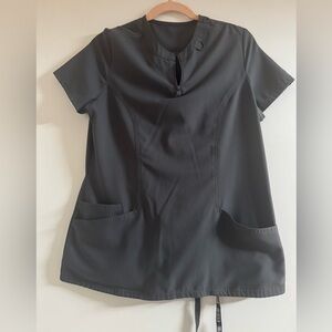 Women's Gray scrub top oversized look small, jogger bottoms Xsmall